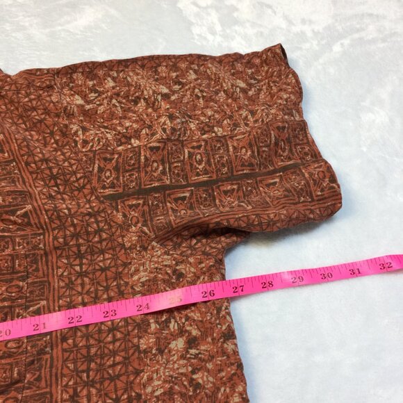 Geoffrey Beene Shirt Men XL Washable 100% Silk Short Sleeve Button-Up Multicolor - Picture 4 of 11